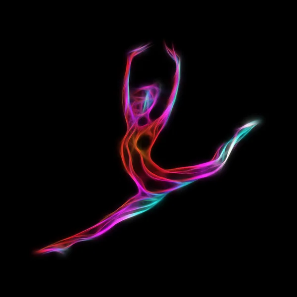 Silhouette créative de fille gymnastique. Gymnastique artistique — Photo