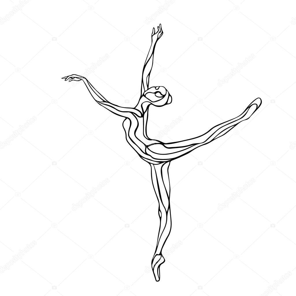 Ballet girl. Art gymnastics dancing woman