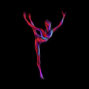 jimnastik kız yaratıcı silüeti. Sanat jimnastik