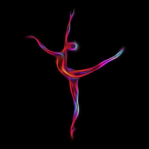 Kreativa silhuetten av Gymnastisk tjej. konst i gymnastik — Stockfoto