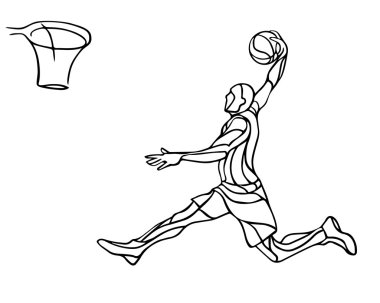 Basketbol oyuncusu. Slam Dunk siluet