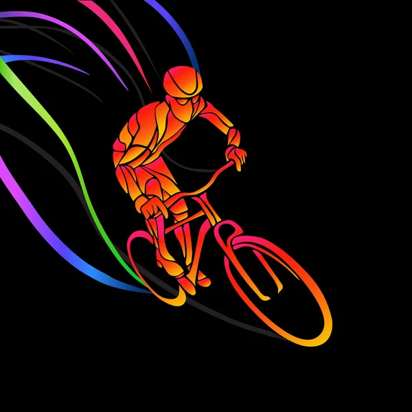 Professional cyclist involved in a bike race. — Stock Vector