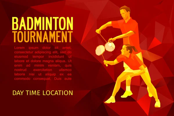 Jugadores de bádminton equipo mixto dobles — Archivo Imágenes Vectoriales