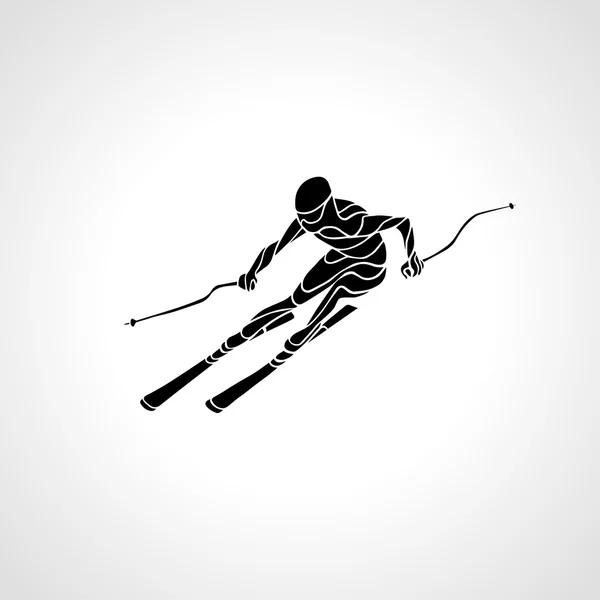 Sylwetka Slalom gigant narciarka alpejska. Ilustracja wektorowa — Wektor stockowy