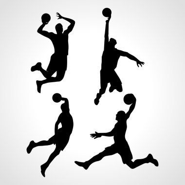 Basketball players collection vector clipart