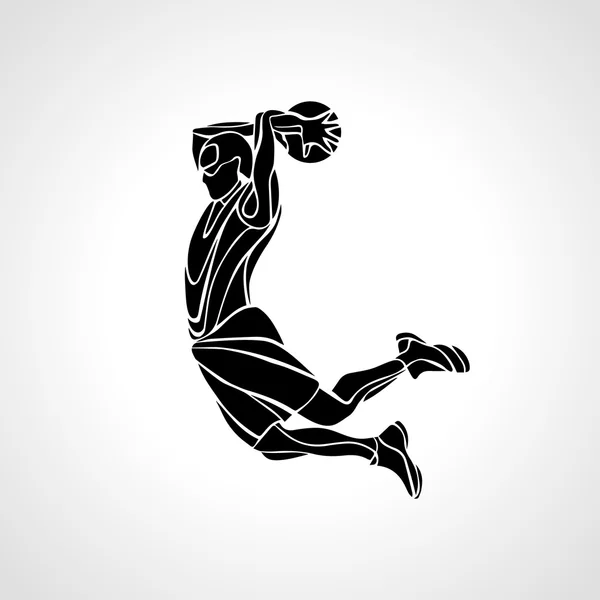 Basketbol oyuncusu. Slam Dunk siluet