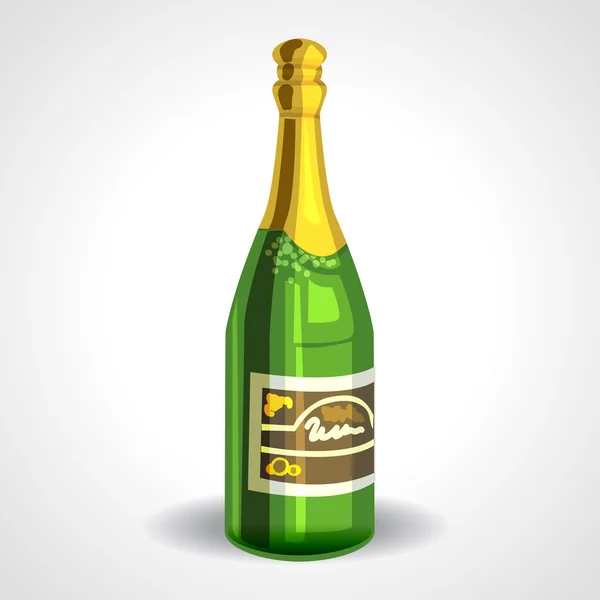 Botella de champán soviético o vino espumoso — Vector de stock