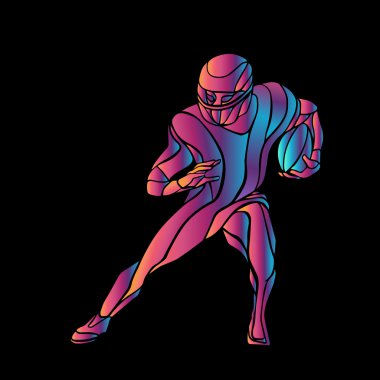 soyut Amerikan futbolu oyuncusu