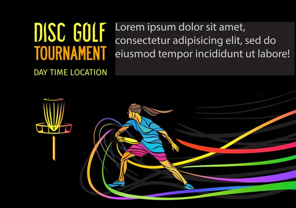 Diseño de disco de golf Frolf banner deportivo — Vector de stock