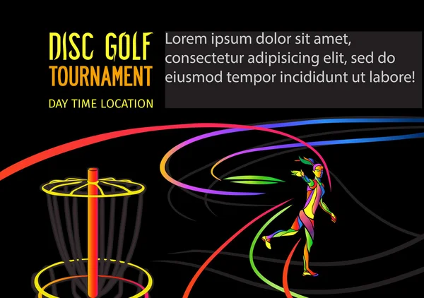 Banner deportivo de golf de disco o Frolf — Vector de stock