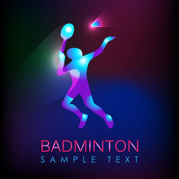 Abstract silhouette of a badminton player — Stock Vector