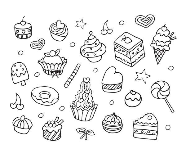 Vector set with bake and sweets. — Stock Vector