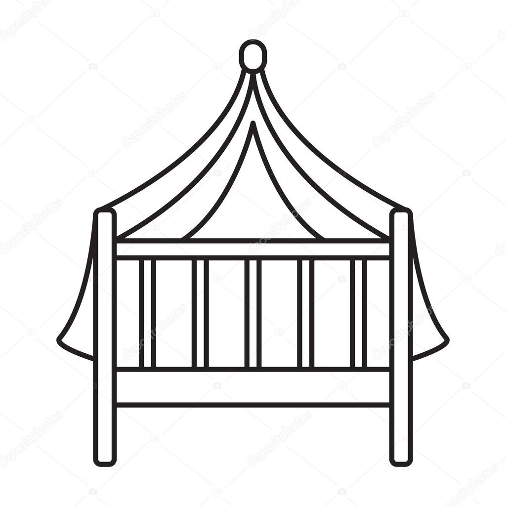 Baby bed icon.