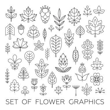 Geometrical kümesi bırakır, ağaçlar ve çiçekler.