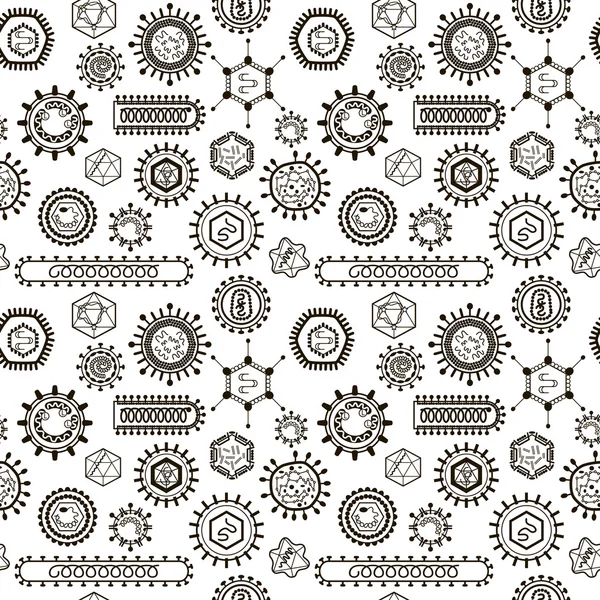 Seamless pattern with viruses. — Stock Vector