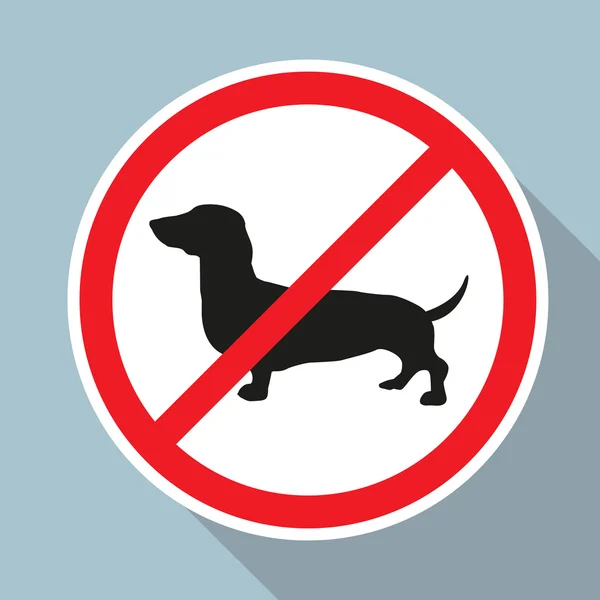 Tidak ada anjing yang diperbolehkan tanda di latar belakang biru . - Stok Vektor