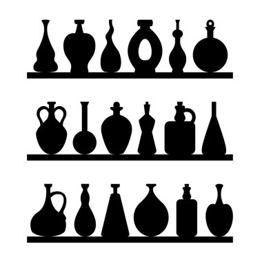 Beyaz arka plan üzerinde siyah şişe ayarla.