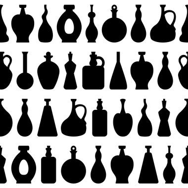 Şarap şişeleri ile sorunsuz vektör desen.