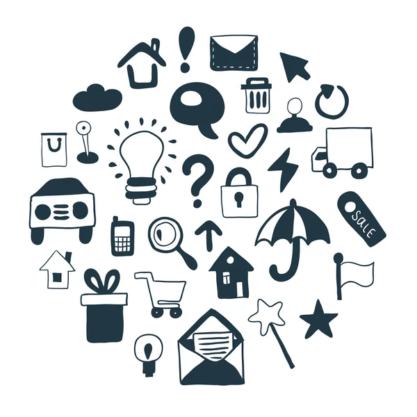 elle çizilmiş simgeler koleksiyonu.