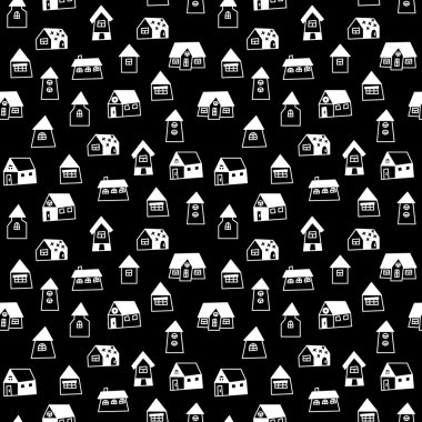 Elle çizilmiş kasaba seamless modeli doodle.