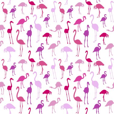 Flamingo kuşu ile vektör seamless modeli.