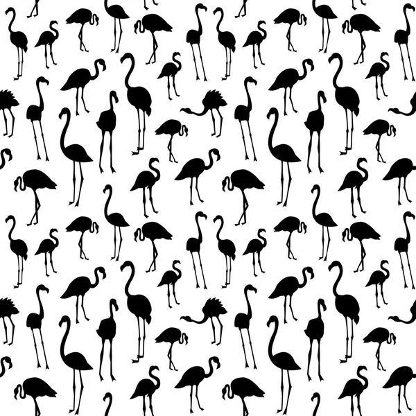 Vector seamless pattern with flamingo bird. — Stock Vector