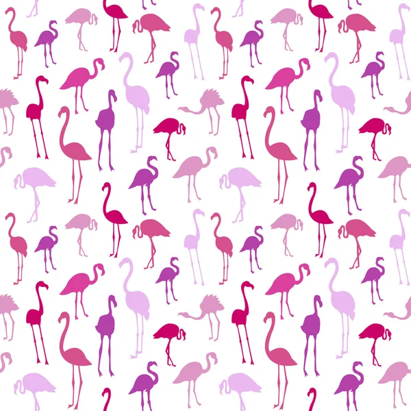 Vector seamless pattern with flamingo bird. — Stock Vector