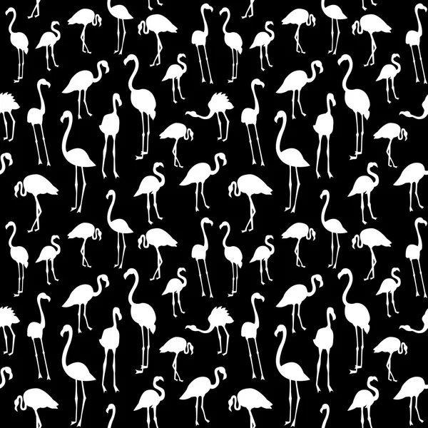 Modèle vectoriel sans couture avec silhouette d'oiseau de flamant rose . — Image vectorielle