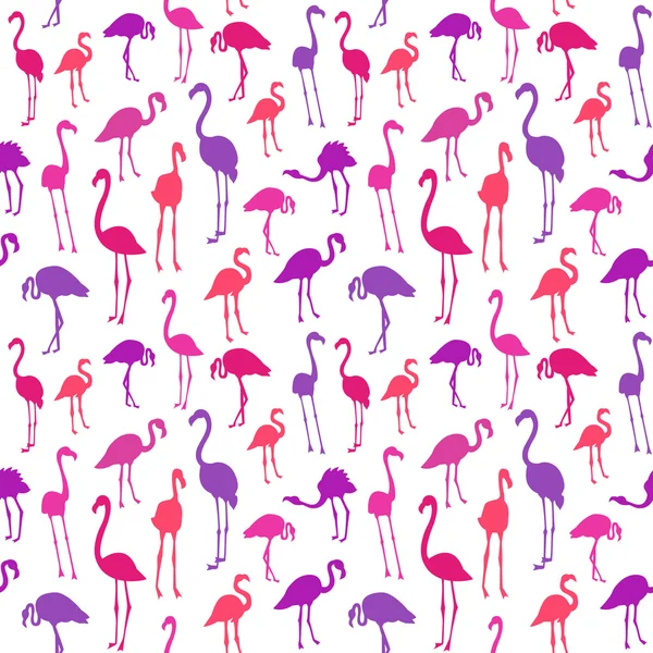 Vector seamless pattern with flamingo bird. — Stock Vector