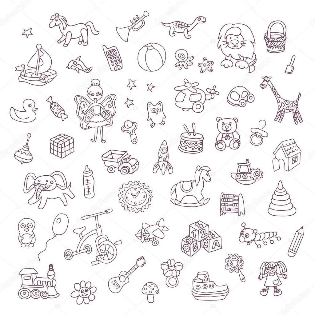 Set of different vector toys