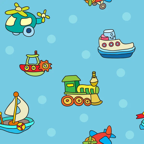 无缝模式与五颜六色的儿童玩具 — 图库矢量图片