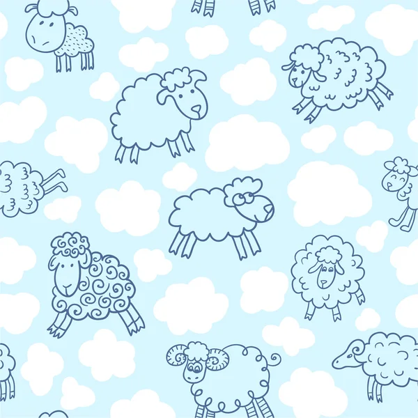 Seamless sheep pattern — Stock Vector