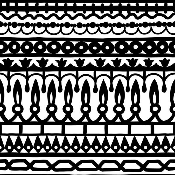 Ethnic seamless stripe pattern. Vector illustration for your cute design. Borders and frames. — Stock Vector