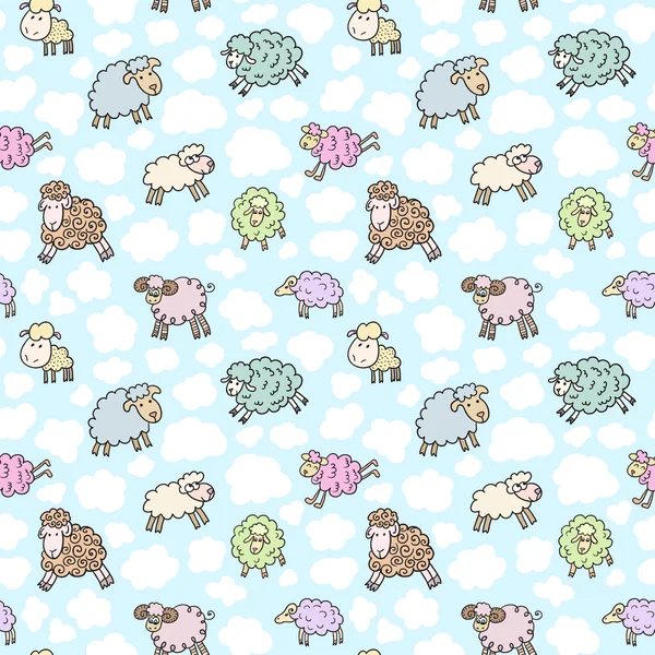 Seamless sheep pattern — Stock Vector