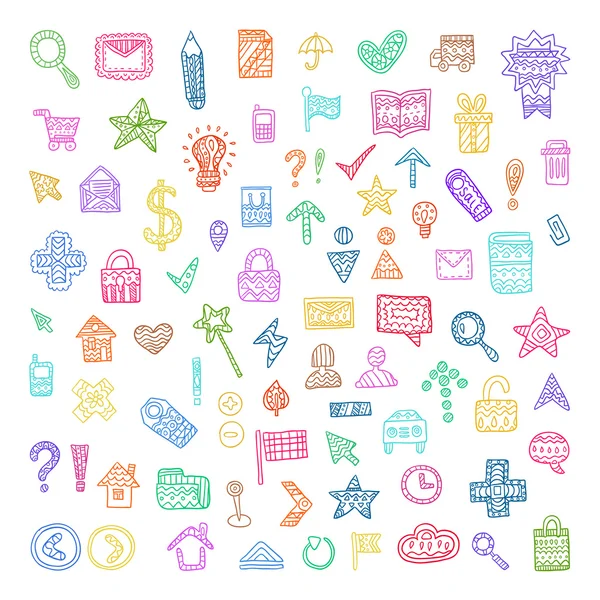 Vector Doodle Icons Set — Stock Vector