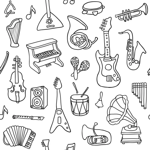 Patrón inconsútil de música. Ilustración vectorial — Archivo Imágenes Vectoriales