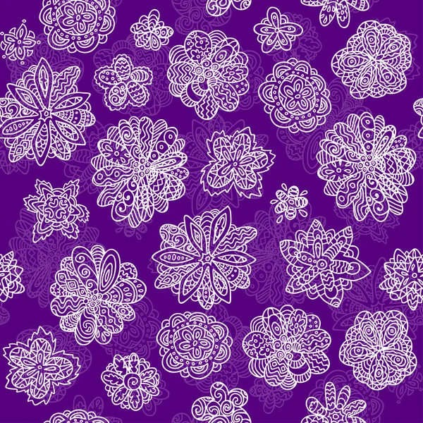 Doodle Vektor Blumen nahtlose Tapete Hintergrund Muster Design — Stockvektor
