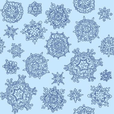 Kış ve yılbaşı Tema için kesintisiz kar taneleri arka plan