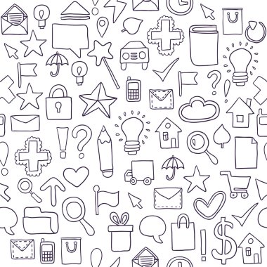 Dikişsiz desen simgeler. Vektör çizim
