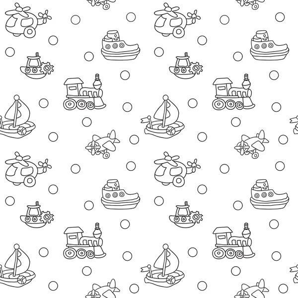 Seamless pattern with childrens toys — Stock Vector