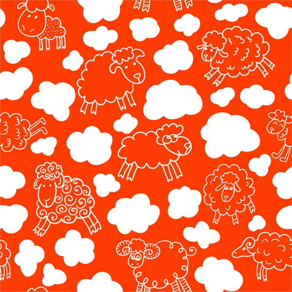 Seamless sheep pattern — Stock Vector