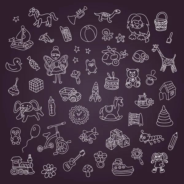 Conjunto de iconos de bebé Doodle — Vector de stock