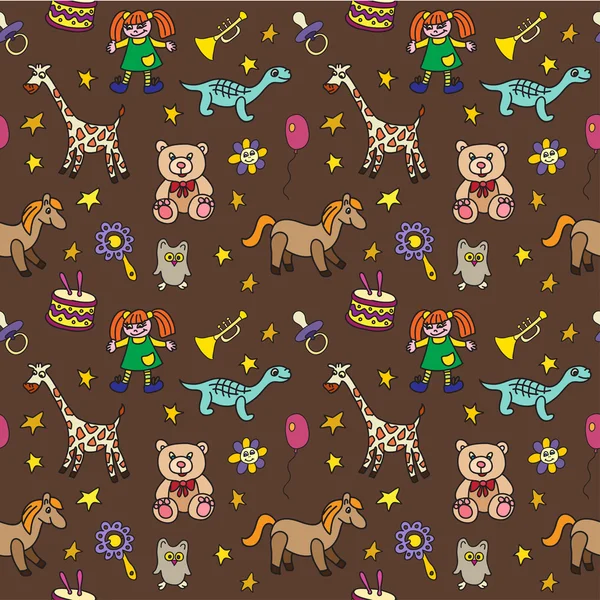 Seamless pattern with toys — Stock Vector