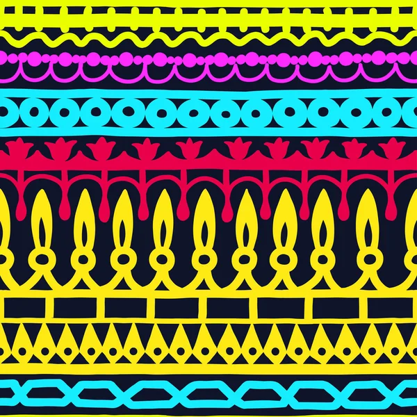 Ethnic seamless stripe pattern. Vector illustration for your cute design. Borders and frames. — Stock Vector