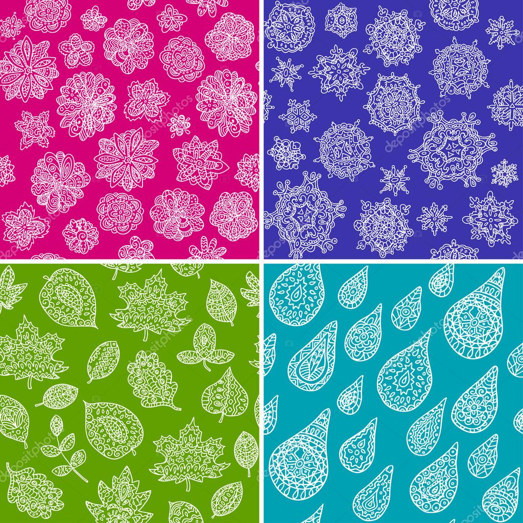 Four Seasons Seamless Pattern — Stock Vector © Marina_Mandarina 60368973
