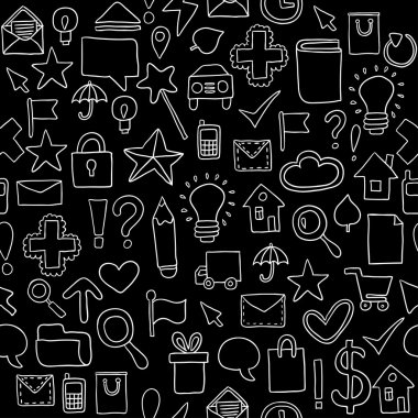 Dikişsiz desen simgeler. Vektör çizim
