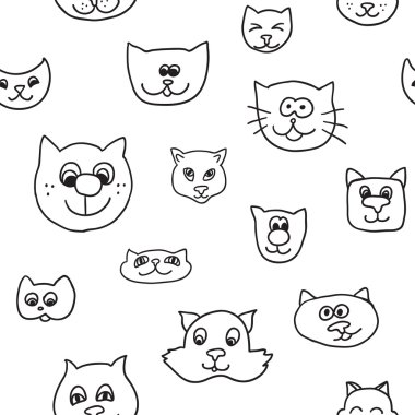 kedi yüzü olan şirin seamless modeli