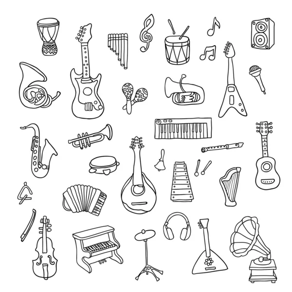 Набор музыкальных инструментов — стоковый вектор
