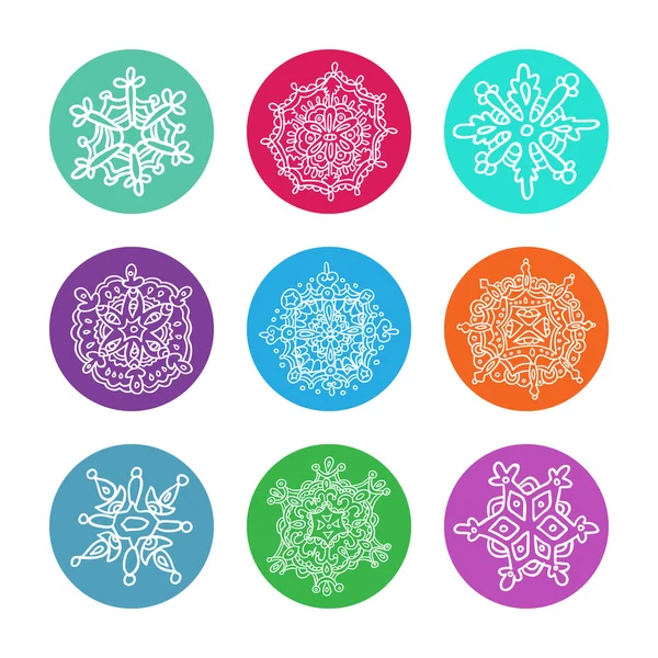 Snowflakes set. Background for winter and christmas theme. — Stock Vector