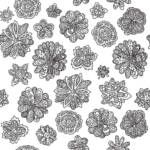 Doodle vector floral sem costura papel de parede design padrão de fundo — Vetor de Stock